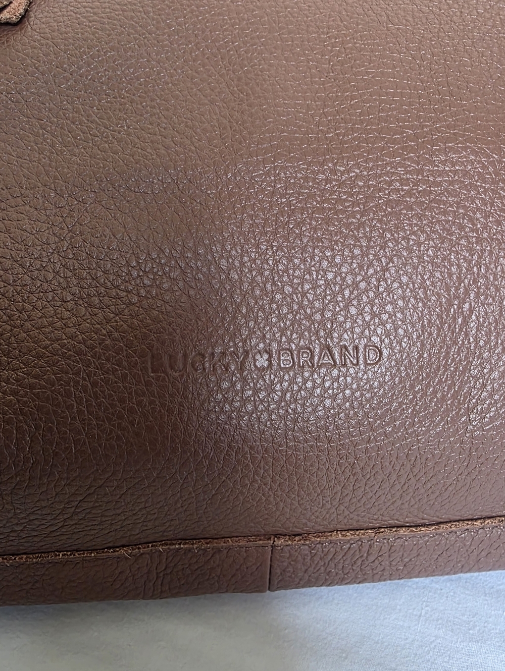 Lucky Brand Brown Leather Crossbody Bag with Signature Clover Charm - Picture 4 of 15